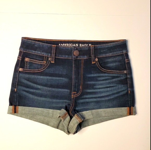 American Eagle Super Stretch Hi-Rise Shortie Sz 4 - Picture 1 of 5